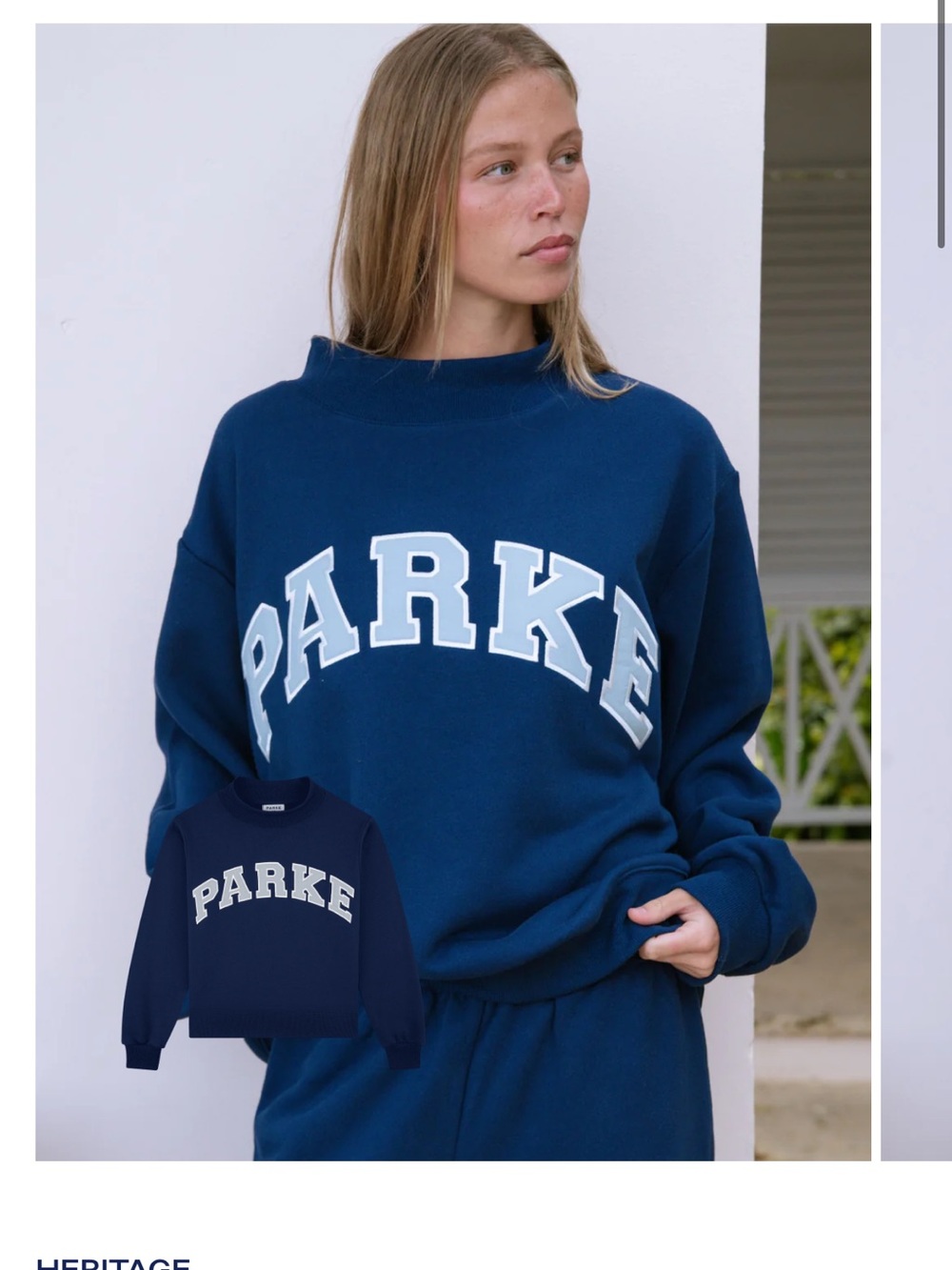 PARKE Navy Blue/ Seabreeze Mockneck S/M- SOLD OUT